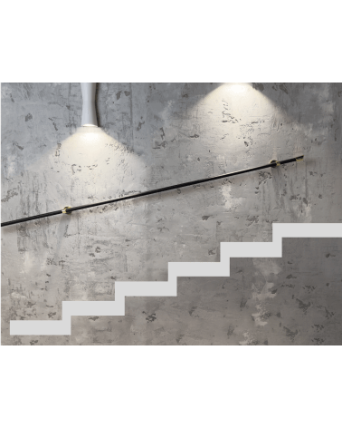 Black Steel Handrail Ø 20mm with Brass Accessories