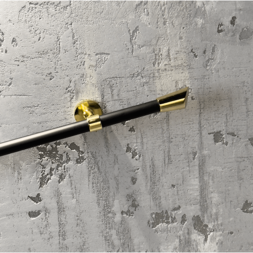 Black Steel Handrail Ø 20mm with Brass Accessories