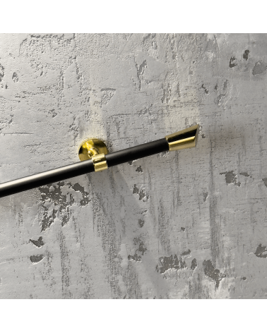 Black Steel Handrail Ø 20mm with Brass Accessories