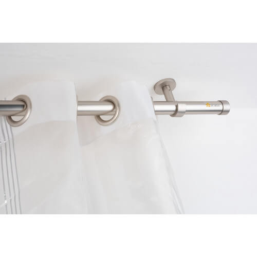 Curtain Pole in satin steel Ø 28mm with Ceiling Bracket